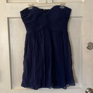 Donna Morgan Strapless Silk Chiffon Navy Blue Dress size 14